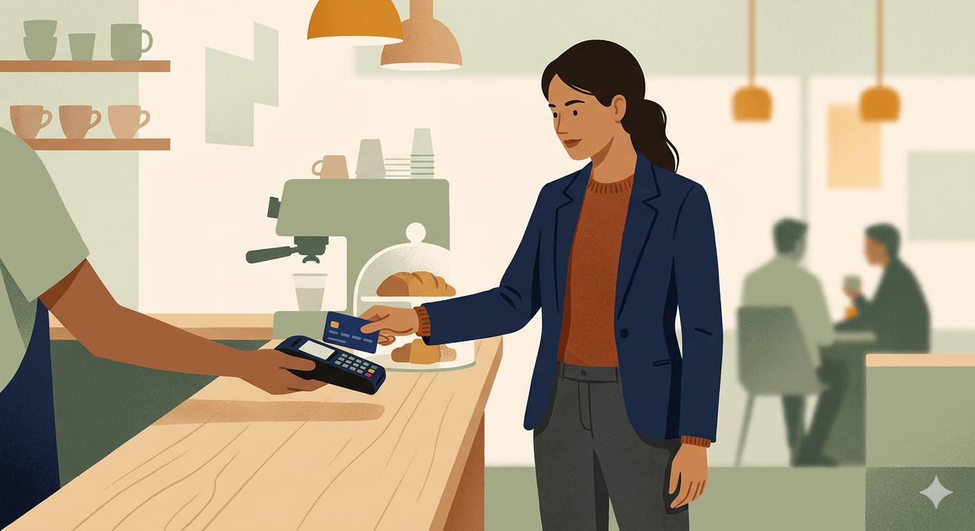 A corporate card transaction — the moment everything begins
